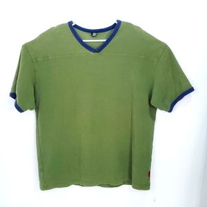 Levis Mens Thermal Waffle Knit Short Sleeve Pullover Shirt Size XLarge Green